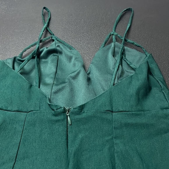 DARK green strappy Nasty Gal dress - stretchy, deep green, emerald, mini - Picture 5 of 5